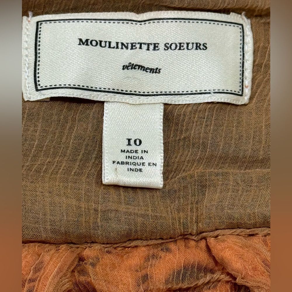 moulinette soeurs Anthropologie Crochet skirt heavy & beautiful burnt orange 10 - Picture 8 of 8
